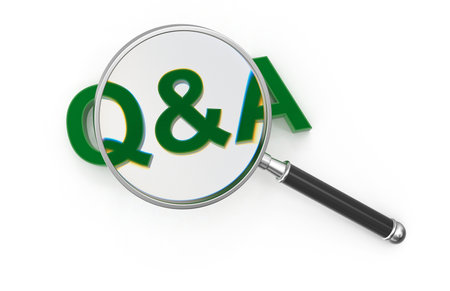 Questions and answers concept , This is a 3d Rendered Computer Generated Image. Isolated on White.の写真素材