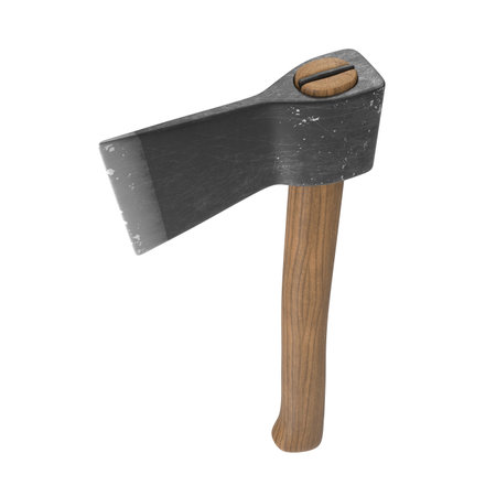 Old Axe, This is a 3d Rendered Computer Generated Image. Isolated on Whiteの写真素材