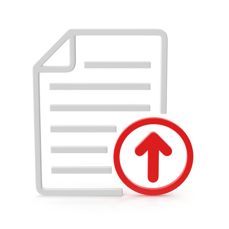Document upload icon 3d renderの写真素材