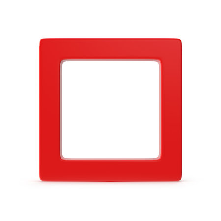 Red square frame isolated on whiteの写真素材
