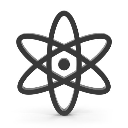 Atom symbol science and physics iconの写真素材