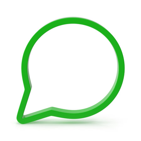 Green speech bubble iconの写真素材