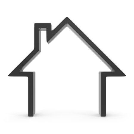 Minimalist 3D House Outline Iconの写真素材