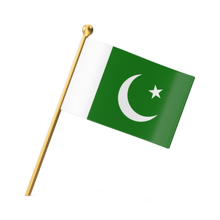 Pakistan National Flag on Golden Poleの写真素材