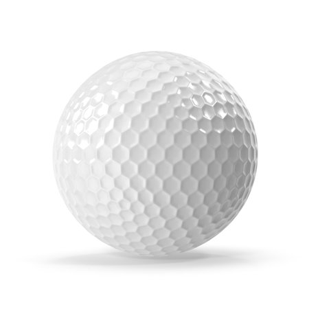 White Golf Ball with Dimplesの写真素材