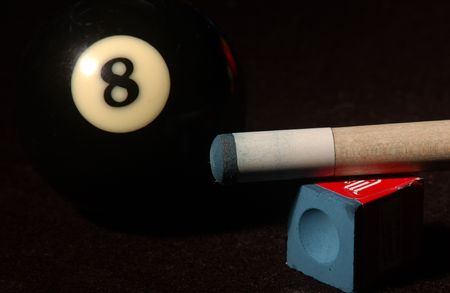 Billiards,Cue and eight ball