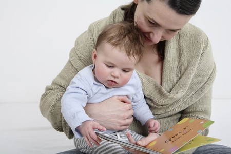 Woman reading to baby