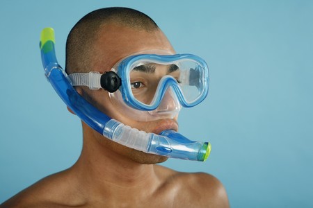 Man with scuba mask and snorkel