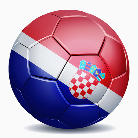 Croatia flag on soccer ballの写真素材