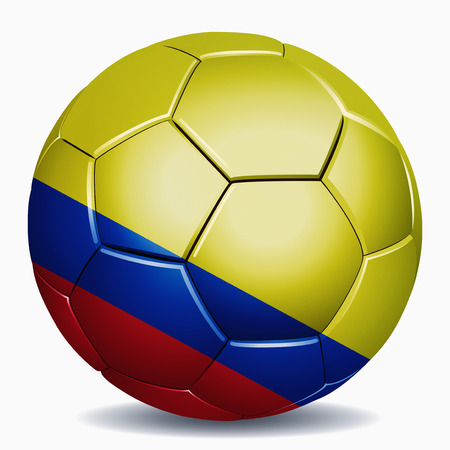 Colombia flag on soccer ballの写真素材