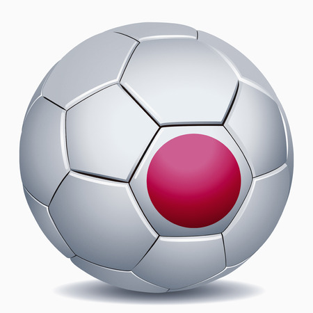 Japan flag on soccer ballの写真素材