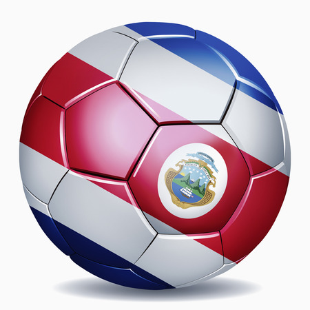 Costa Rica flag on soccer ballの写真素材
