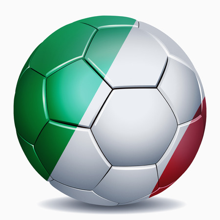Italy flag on soccer ballの写真素材