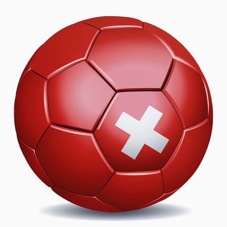 Switzerland flag on soccer ballの写真素材
