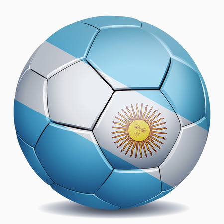 Argentina flag on soccer ballの写真素材