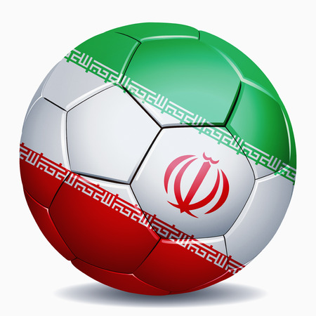 Iran flag on soccer ballの写真素材