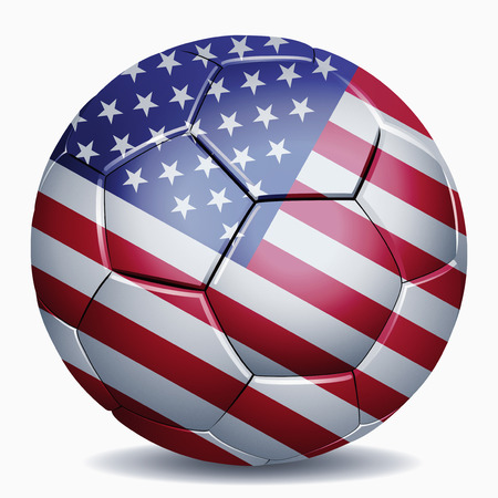 United States of America flag on soccer ballの写真素材