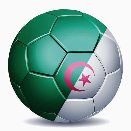 Algeria flag on soccer ballの写真素材