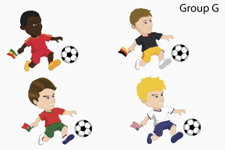 Cartoon soccer teamのイラスト素材