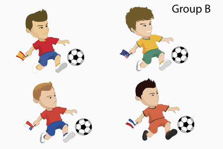 Cartoon soccer teamのイラスト素材