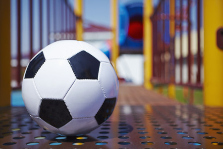 Soccer ball on a playground