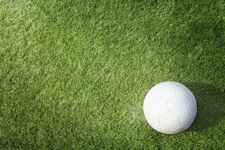  A soccer ball on playing fieldの写真素材