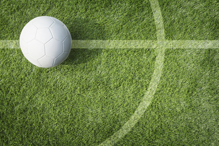  A soccer ball on playing fieldの写真素材