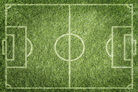  A soccer ball on playing fieldの写真素材