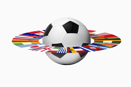 Flags for representing football teamsの写真素材