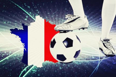 France soccer player ready for kick offの写真素材