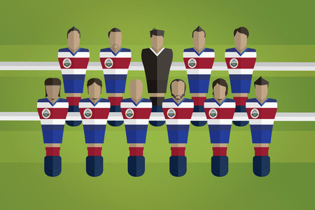 Foosball figurines represent Costa Rica football teamのイラスト素材