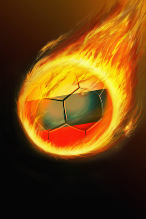 Flaming Russia soccer ballの写真素材