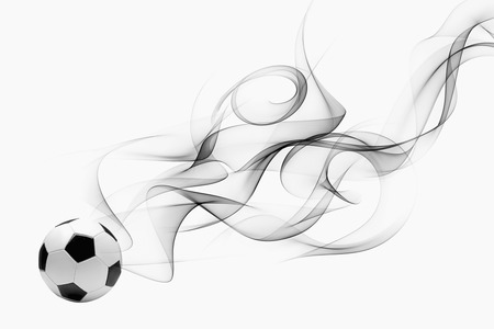 Soccer ball with smoke effectの写真素材