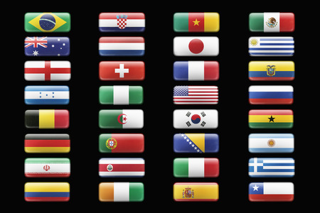 Soccer team flagsの写真素材