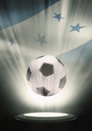 A soccer ball with Honduras flag backdropの写真素材
