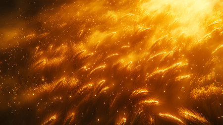 abstract golden background with bokeh defocused lights and starsの素材