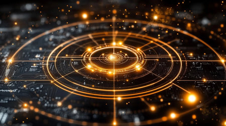 Circuit board background. Technology and science concept. 3D Renderingの素材