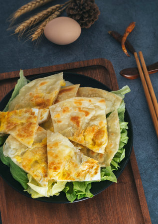 Chinese Henan Traditional Egg pancakeの写真素材