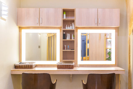 Exquisitely decorated makeup mirrorの写真素材