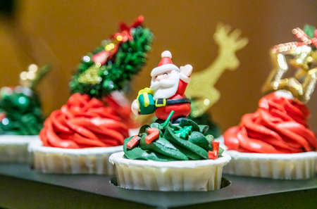 Santa Shaped Dessertの写真素材