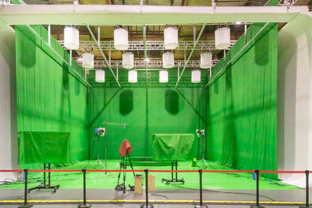 Green shed for filmingの写真素材