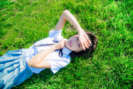 Girl wearing JK uniform outdoor