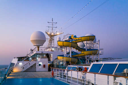 Facilities on the cruise ship deckのeditorial素材