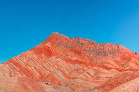 Colorful Danxia landform scenery in Zhangye, Gansuの写真素材