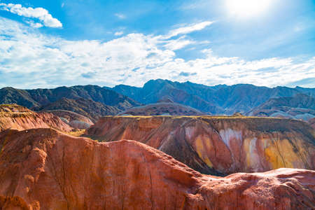 Colorful Danxia landform scenery in Zhangye, Gansuの写真素材