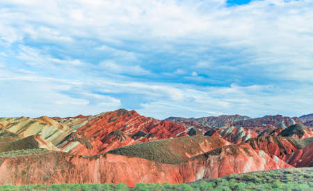 Colorful Danxia landform scenery in Zhangye, Gansuの写真素材