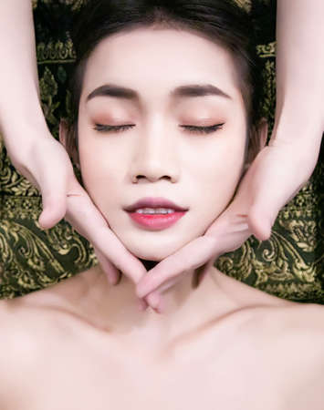 Winter women's SPA massage photographyの写真素材