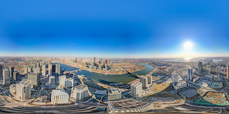 Aerial photography of Yujiapu Business District, Binhai New Area, Tianjin