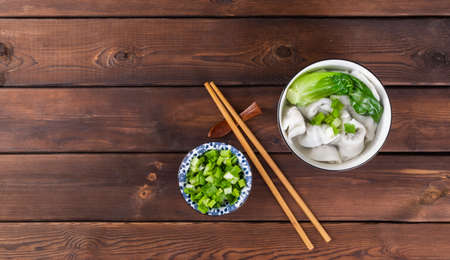 Chinese traditional snack gourmet wontonの写真素材