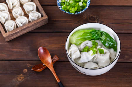 Chinese traditional snack gourmet wontonの写真素材